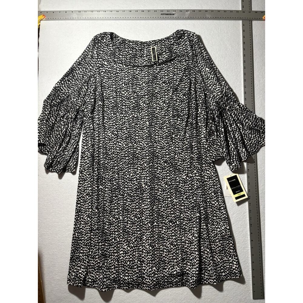 Julian Taylor Flowy Shirt Blk/Wht Size 18W